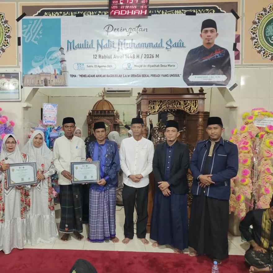 Peringatan Maulid Nabi Muhammad SAW Masjid Ar-Riyadhah Mario